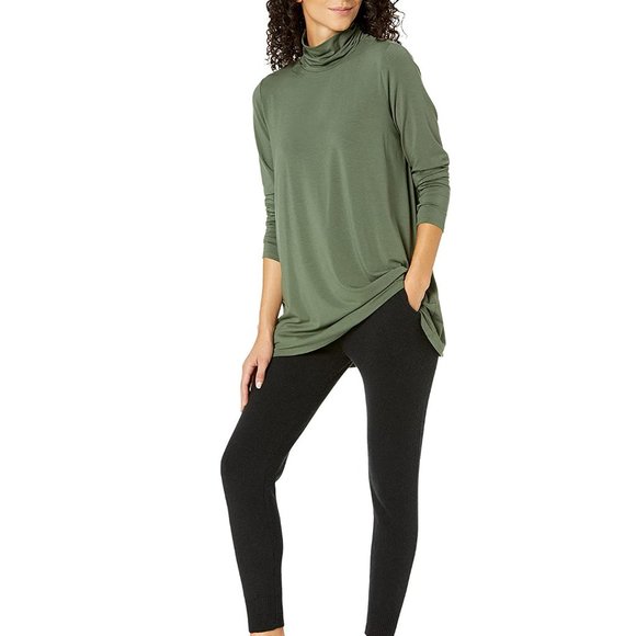 Eileen Fisher Cypress Tencel Scrunch Neck Tunic Size XXS - Picture 4 of 5